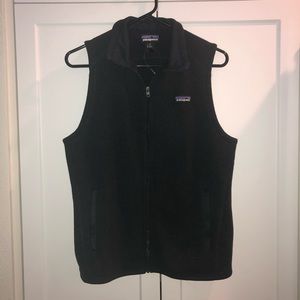 Zip front polar fleece dark gray vest